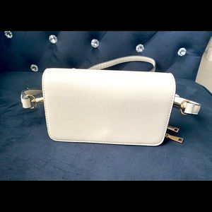 Ivory Crossbody bag with removable strap that can become a clutch